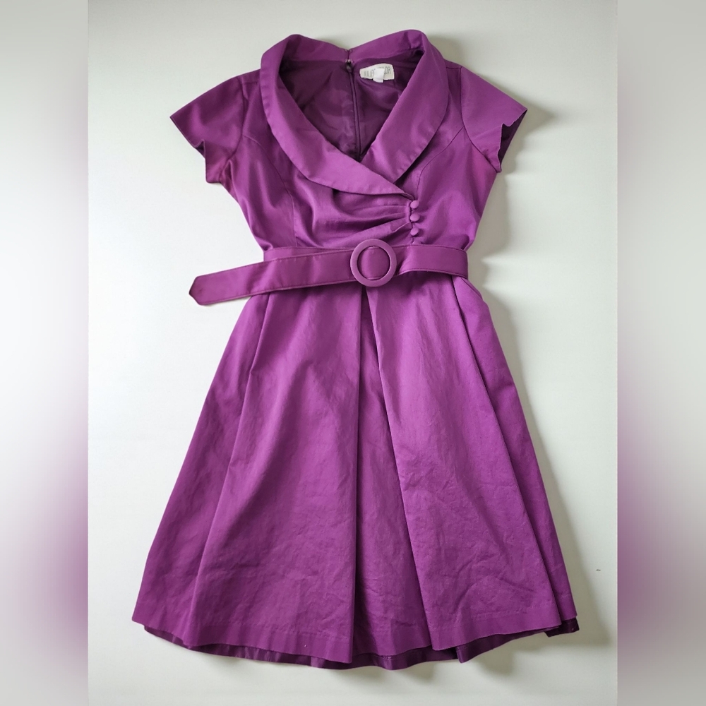 Julian Taylor Purple Fit and Flare Party Dress Size 14